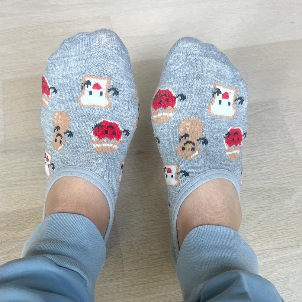 Cute Gray Cartoon Socks